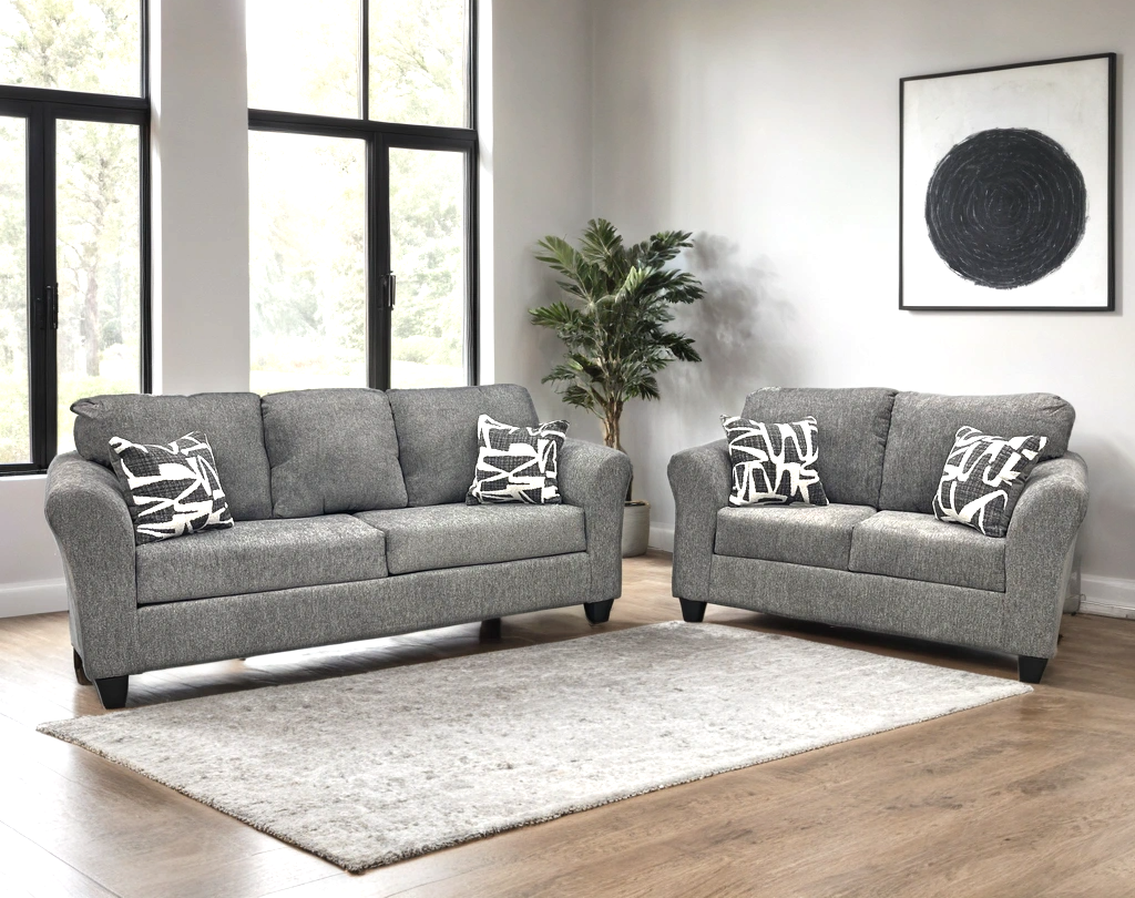 210 Gray Sofa & Loveseat