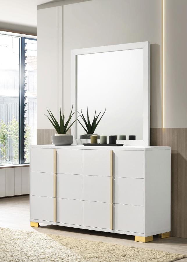 Marceline 6-drawerr Dresser with Mirror White