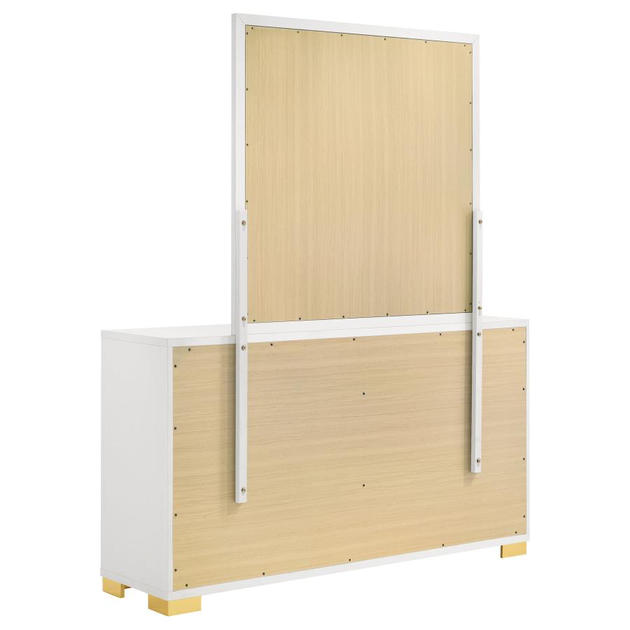 Marceline 6-drawerr Dresser with Mirror White