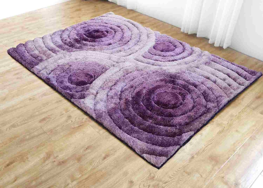 3D Shaggy Rug Design 419 - Purple