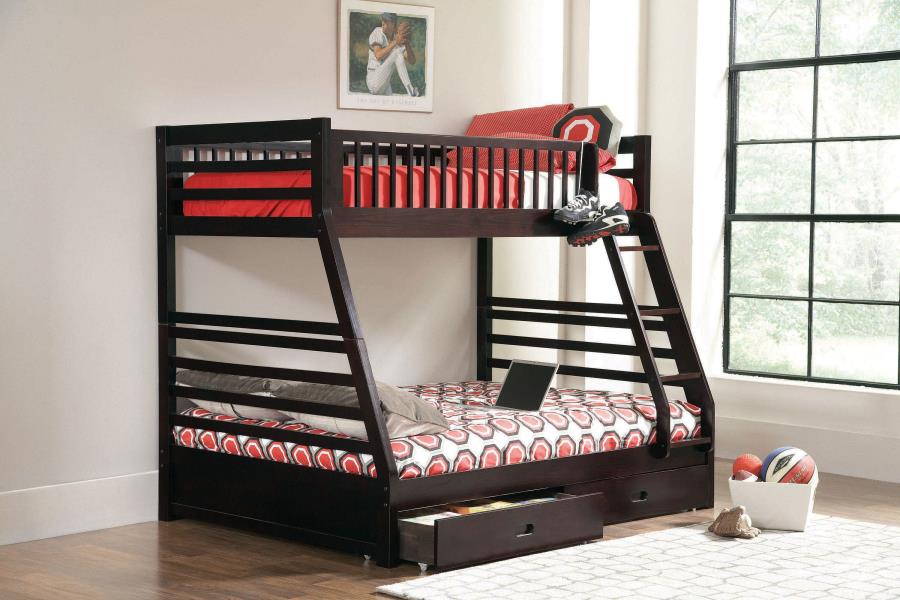Ashton 2-Drawer Wood Twin Over Full Bunk Bed