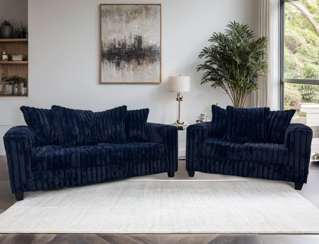510 Navy - Sofa & Loveseat Set