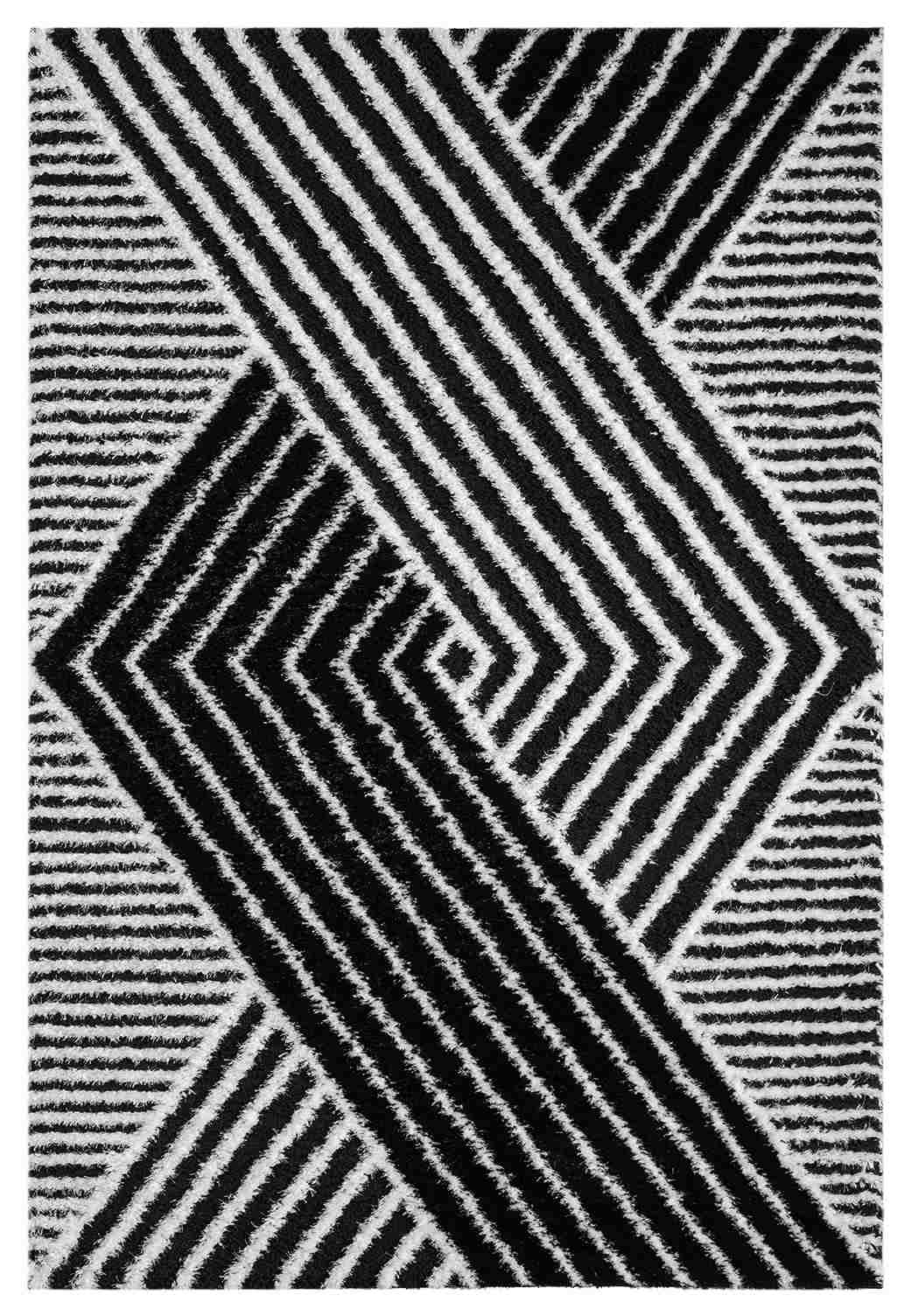 5D Shaggy Rug Design 6415 - Black