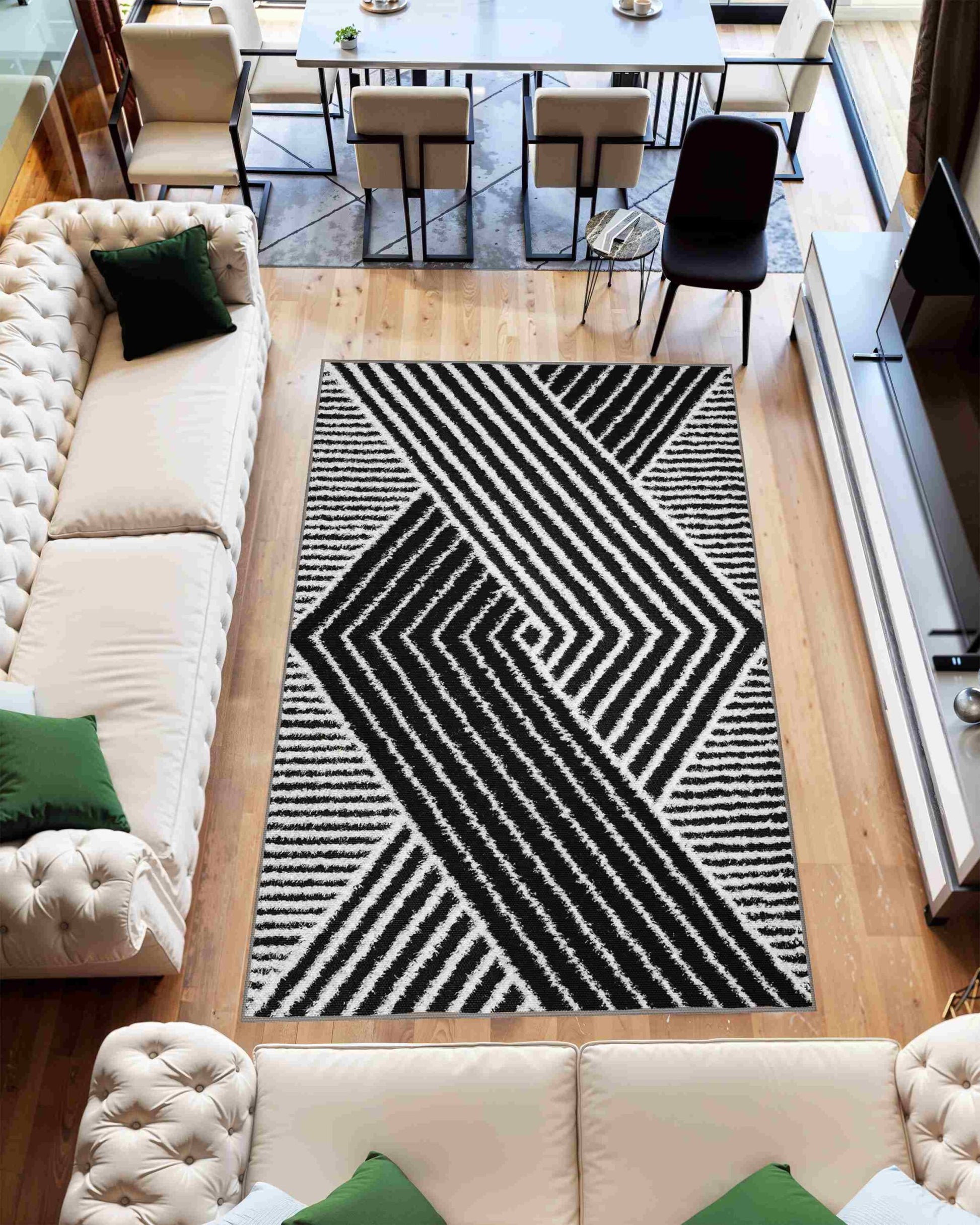 5D Shaggy Rug Design 6415 - Black