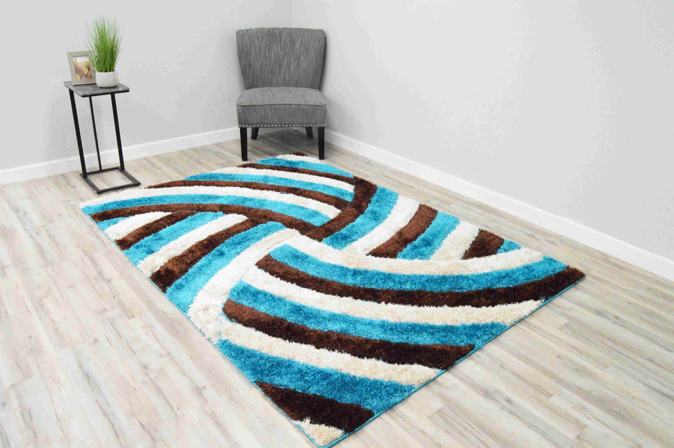 4D Shaggy Rug Design 6483 - Mocha