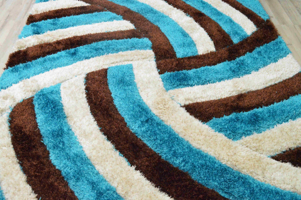 4D Shaggy Rug Design 6483 - Mocha