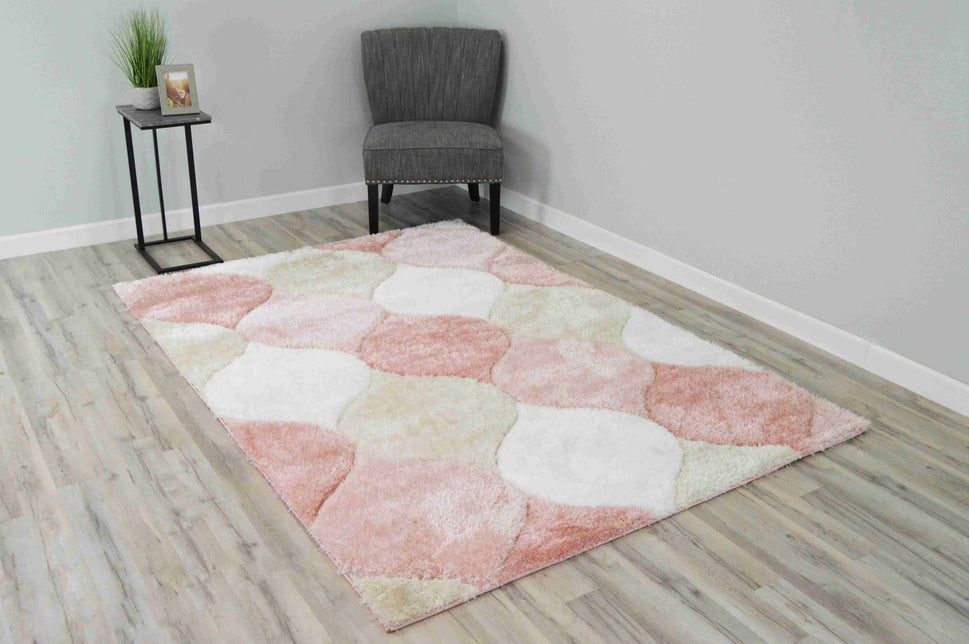 4D Shaggy Rug Design 6488 - Pink