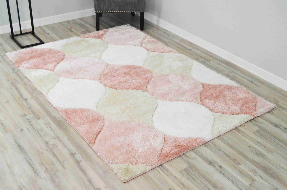 4D Shaggy Rug Design 6488 - Pink