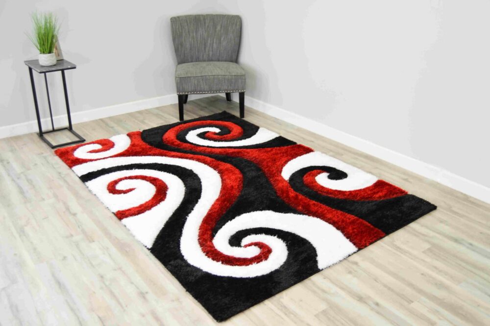 4D Shaggy Rug Design 6499 - Red