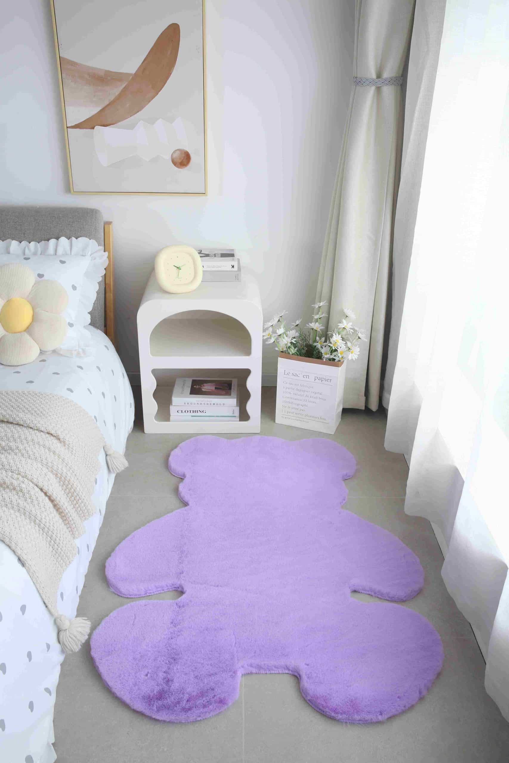 Faux Fur Bear Rug - Purple