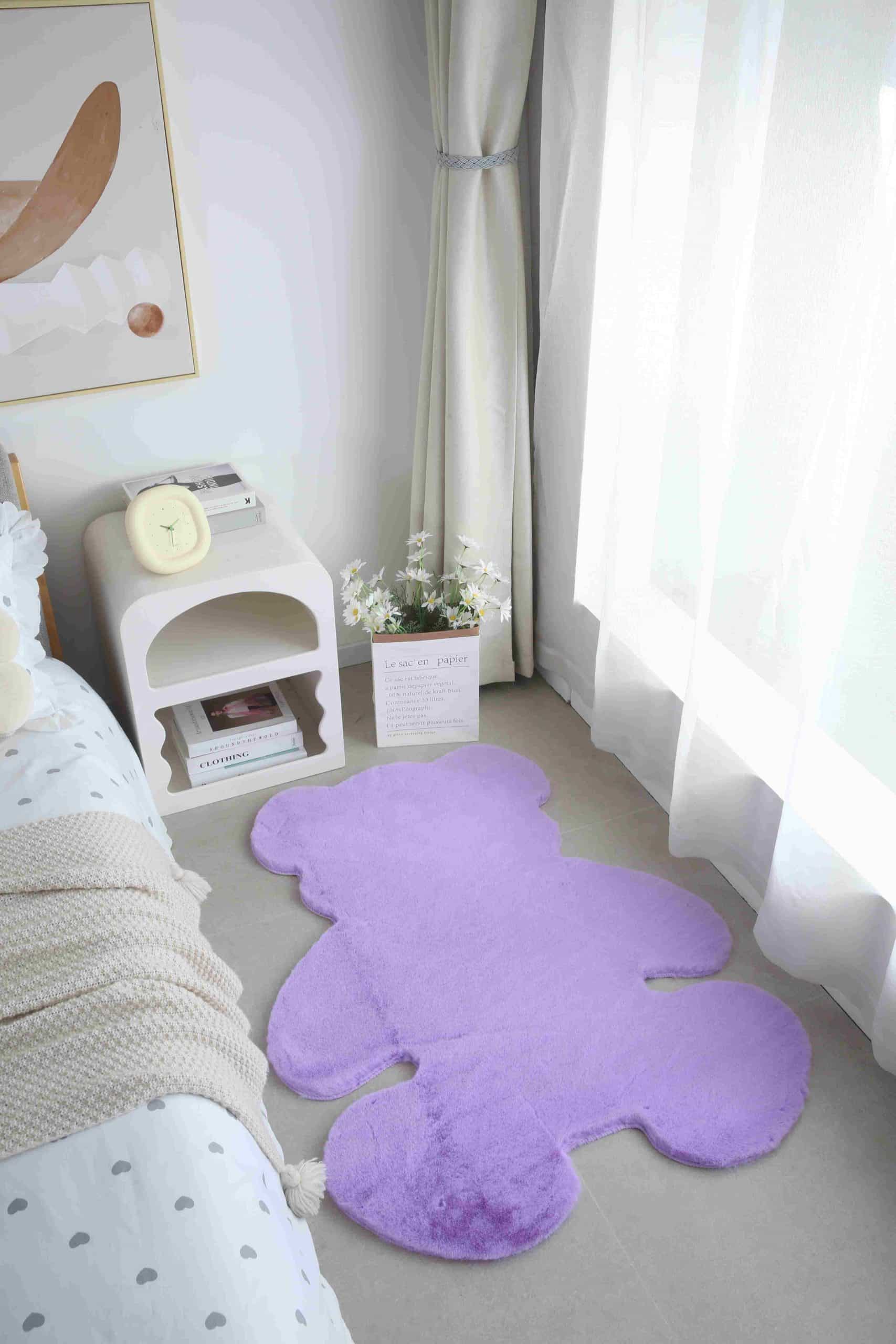Faux Fur Bear Rug - Purple