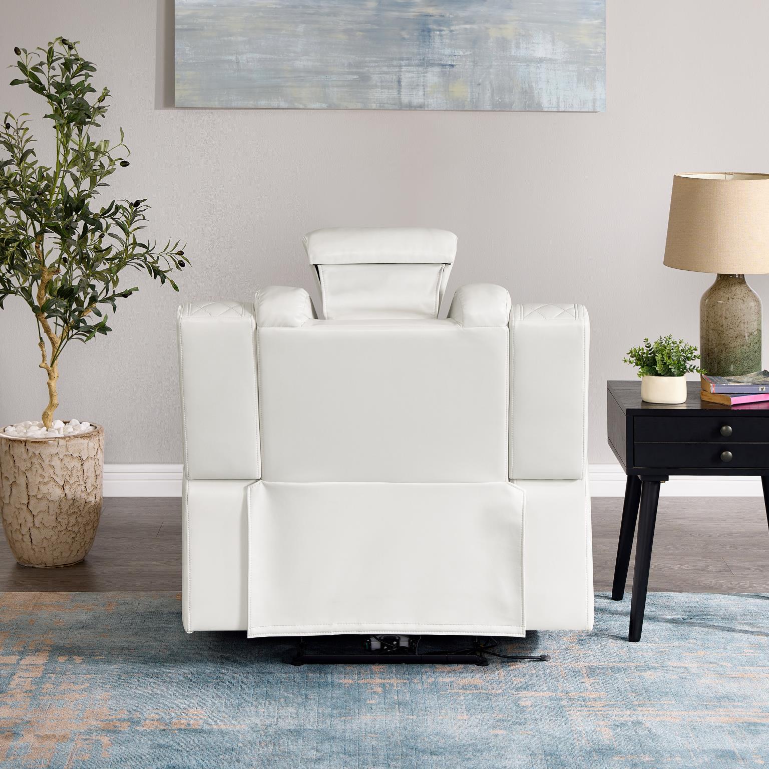 Titan White Power Reclining Set