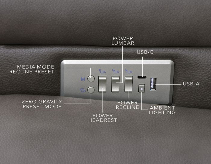 Daniel 3-Piece Triple Power Home Theater Immersive Entertainment Leather Reclining Set