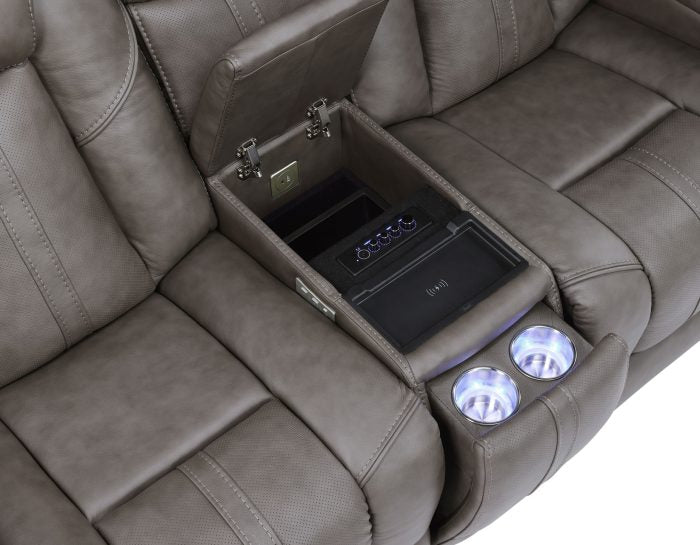 Daniel 3-Piece Triple Power Home Theater Immersive Entertainment Leather Reclining Set