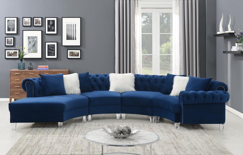 Glam Blue Velvet Sectional