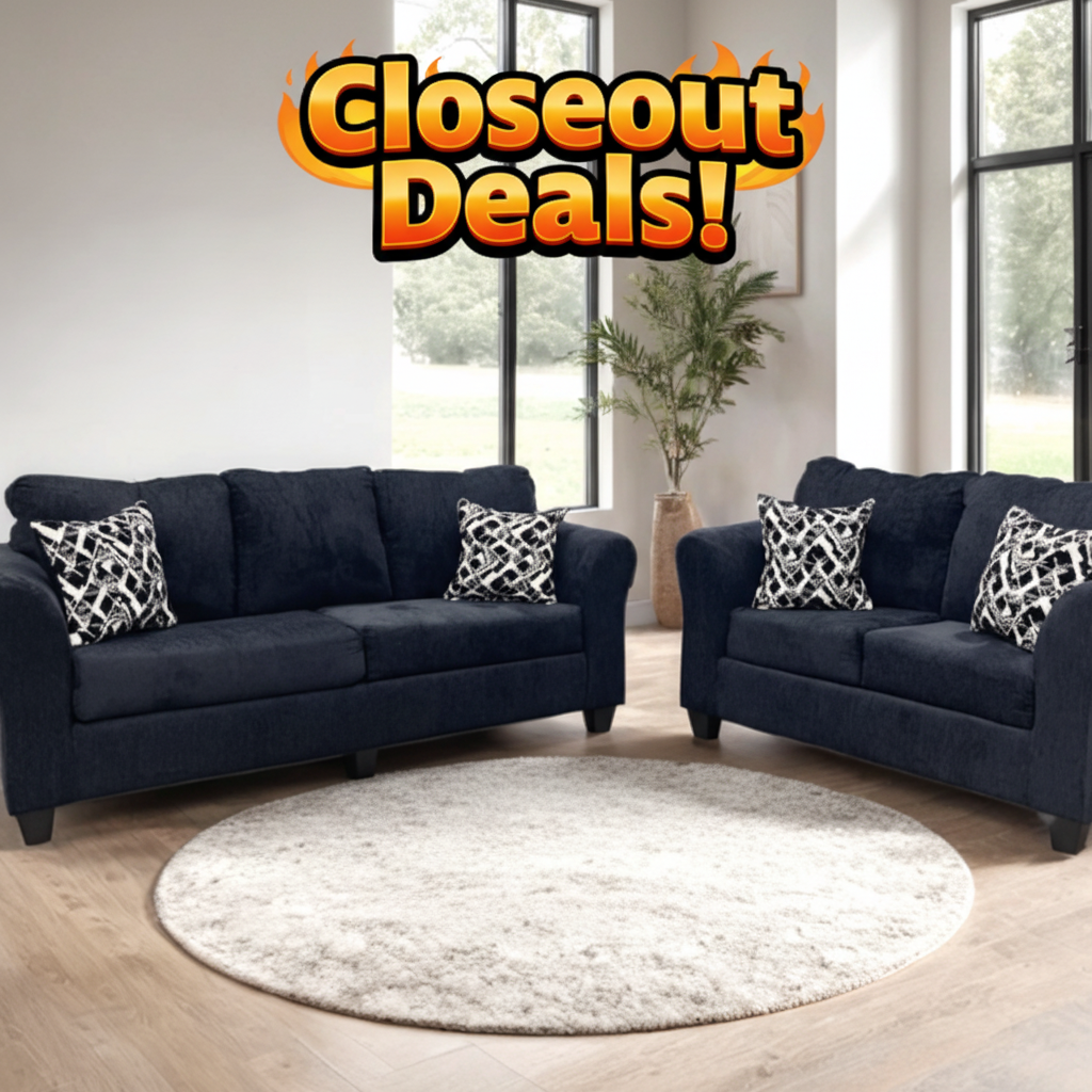 210 Black Sofa & LoveSeat