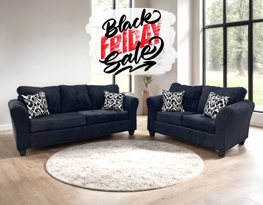 210 Black Sofa & LoveSeat