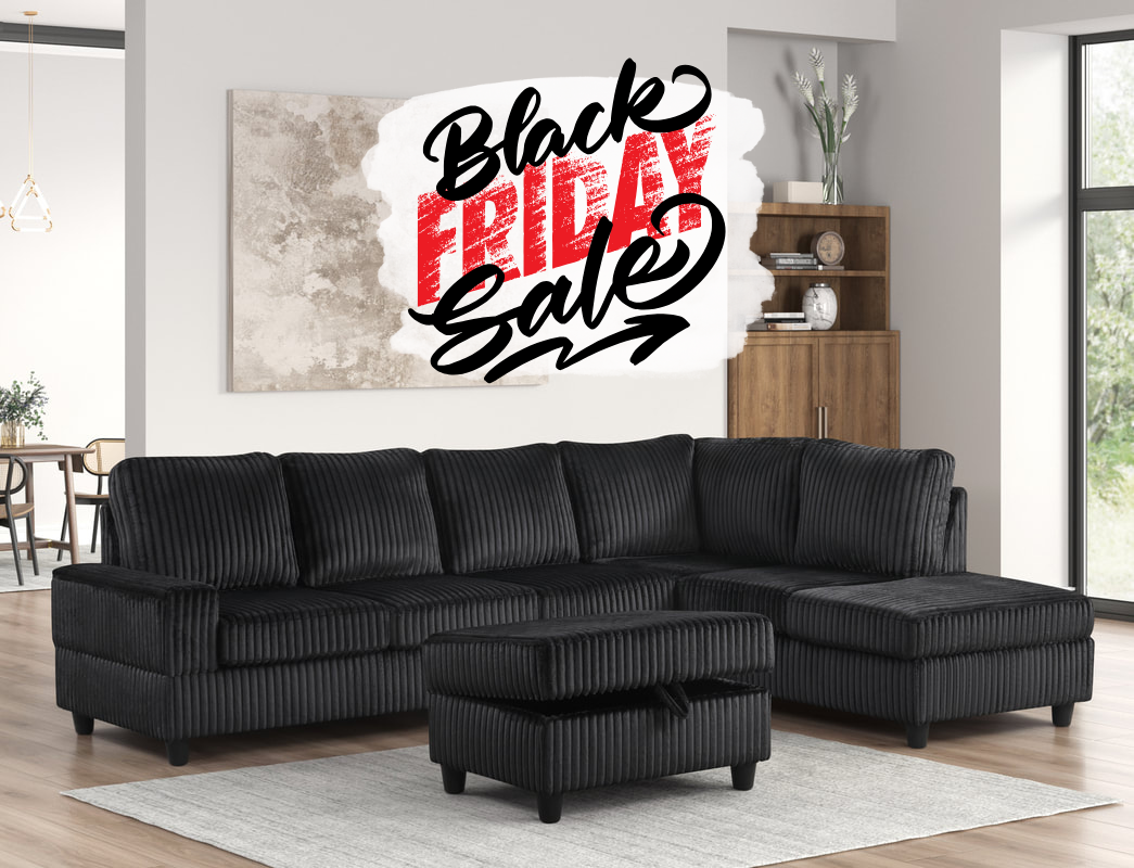 48Heights Reversible Sectional + Ottoman