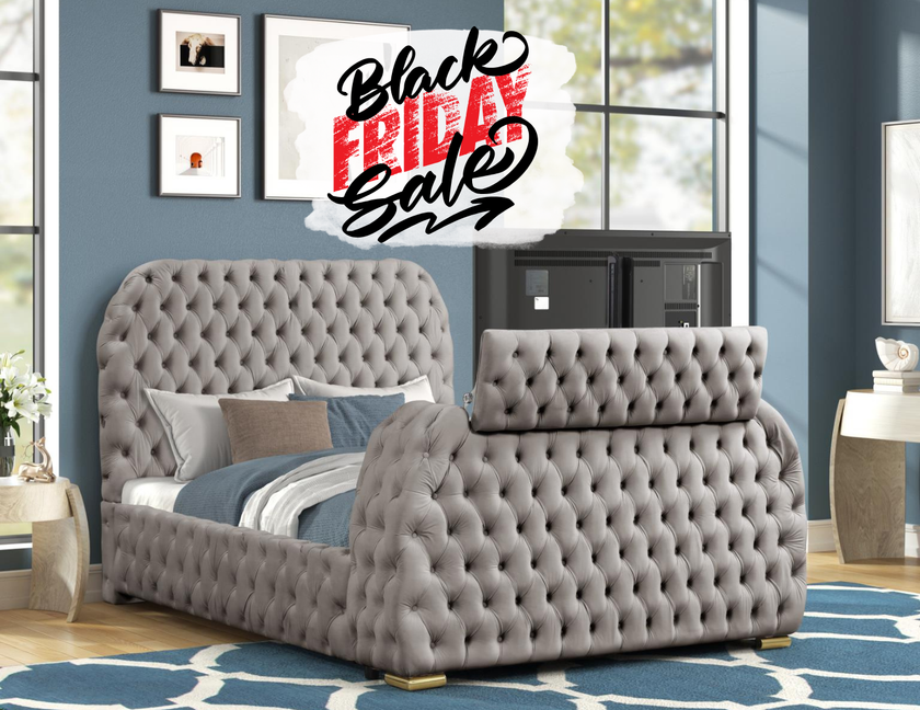 Future Platform Bed In Gray