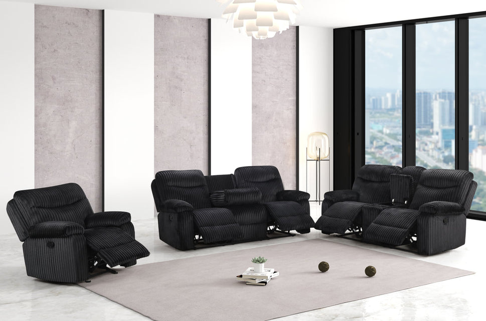 Bravo Black 3pc Reclining Set