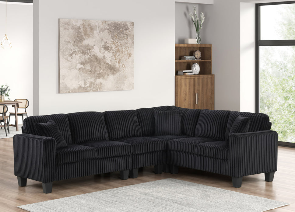 Logan2 Onyx Black Reversible Sectional