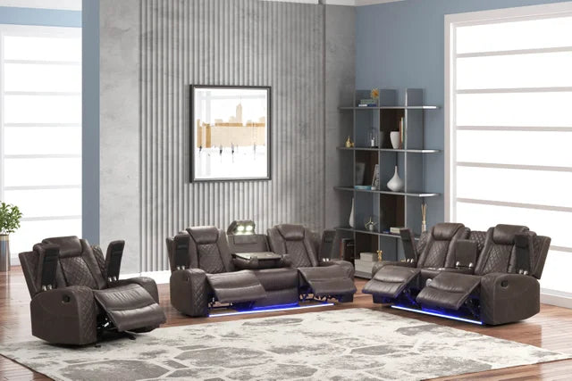 Luz Chocolate 3-piece Reclining Set