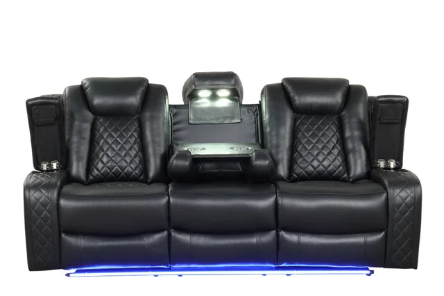 Luz Black 3-piece Reclining Set