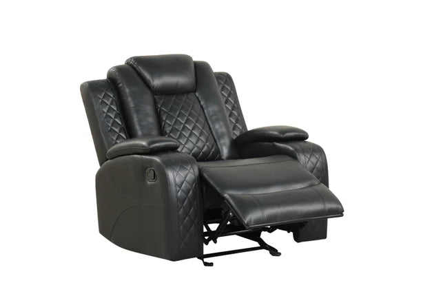 Luz Black 3-piece Reclining Set