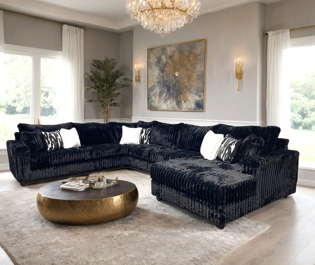 Texas X-Large Black Sectional