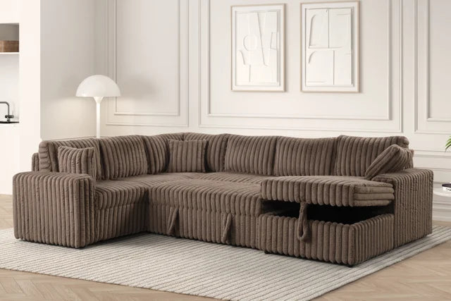 Forever Mocha Sectional With Pull-Out Bed