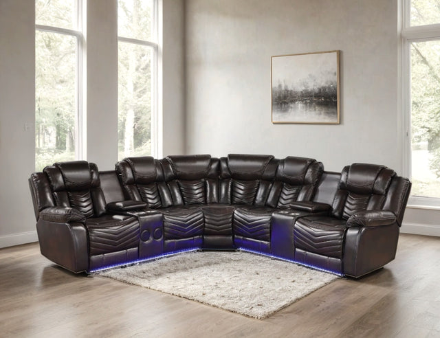 ACE Leather Reclining Sectional