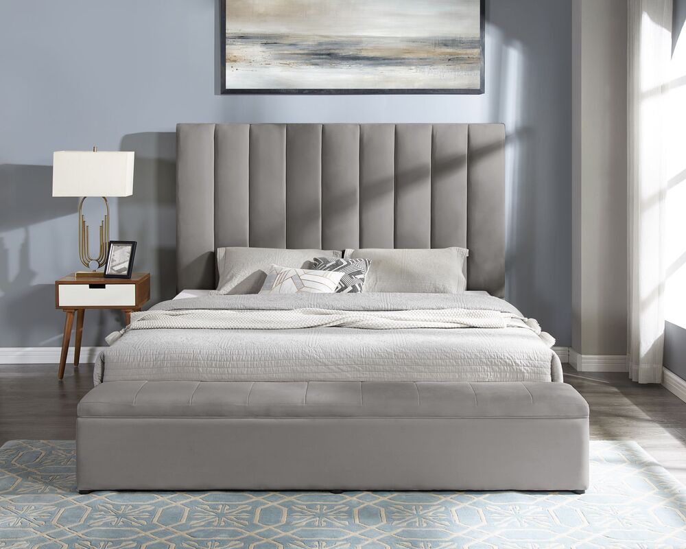 Valencia Grey Platform Bed