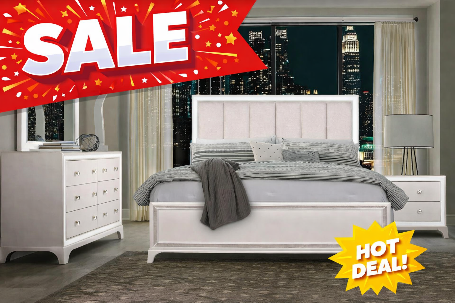 Cassie Illuminating 4pc Bedroom Set