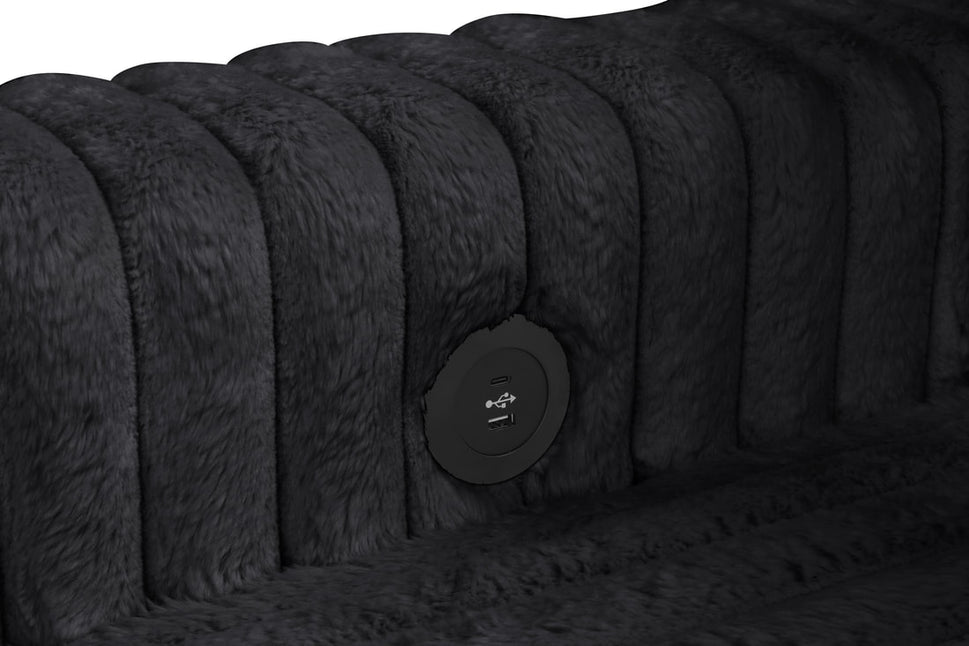 Forever Black Sectional With Pull-Out Bed