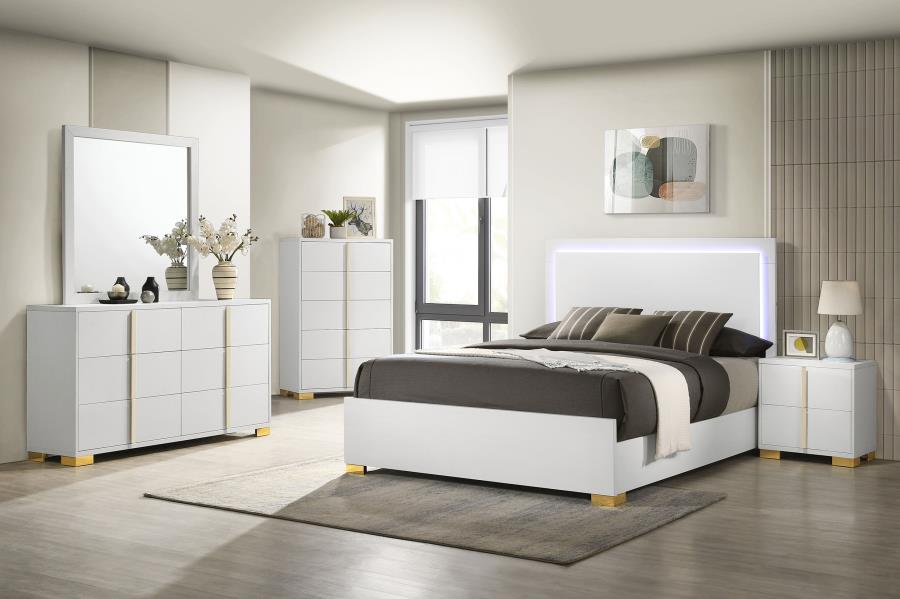 Marceline 6-drawerr Dresser with Mirror White