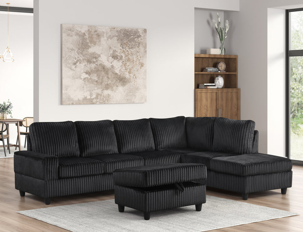 48Heights Reversible Sectional + Ottoman
