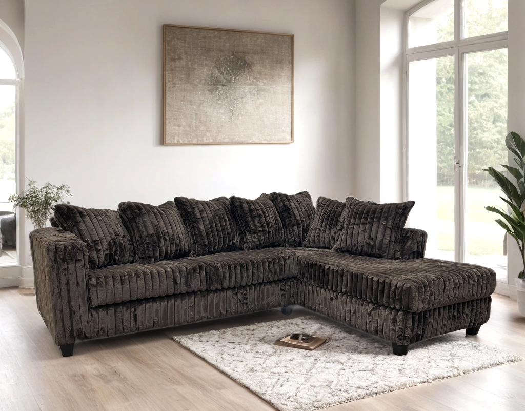 Fluffy Brown Sectional