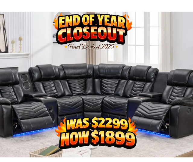 ACE Leather Reclining Sectional