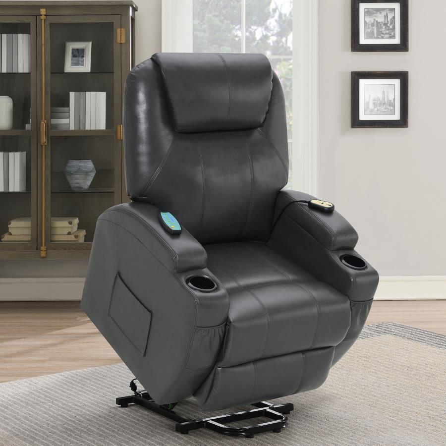 Sanger Upholstered Power Lift Massage Recliner