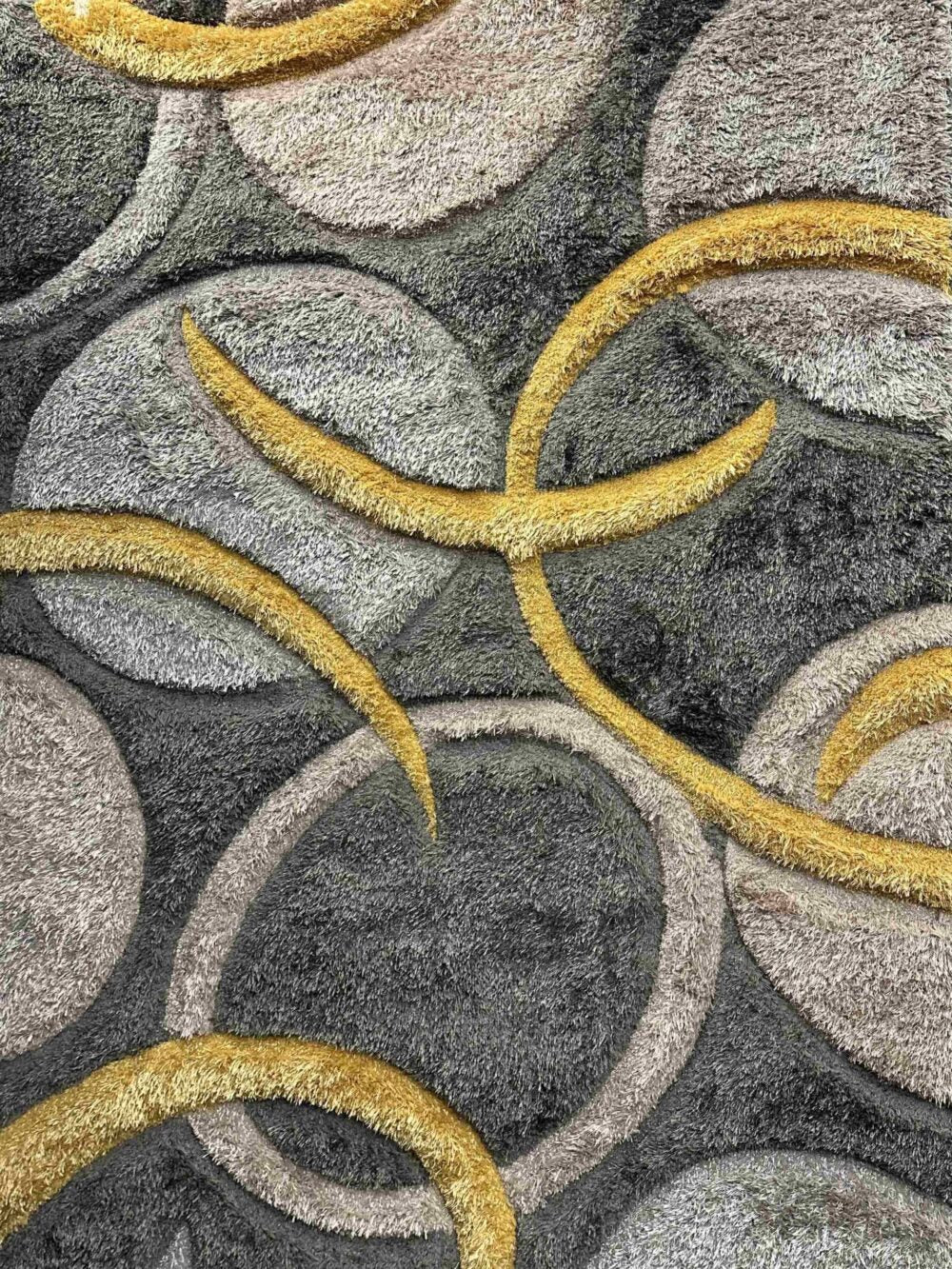 4D Shaggy Rug Design 6482  - Gold
