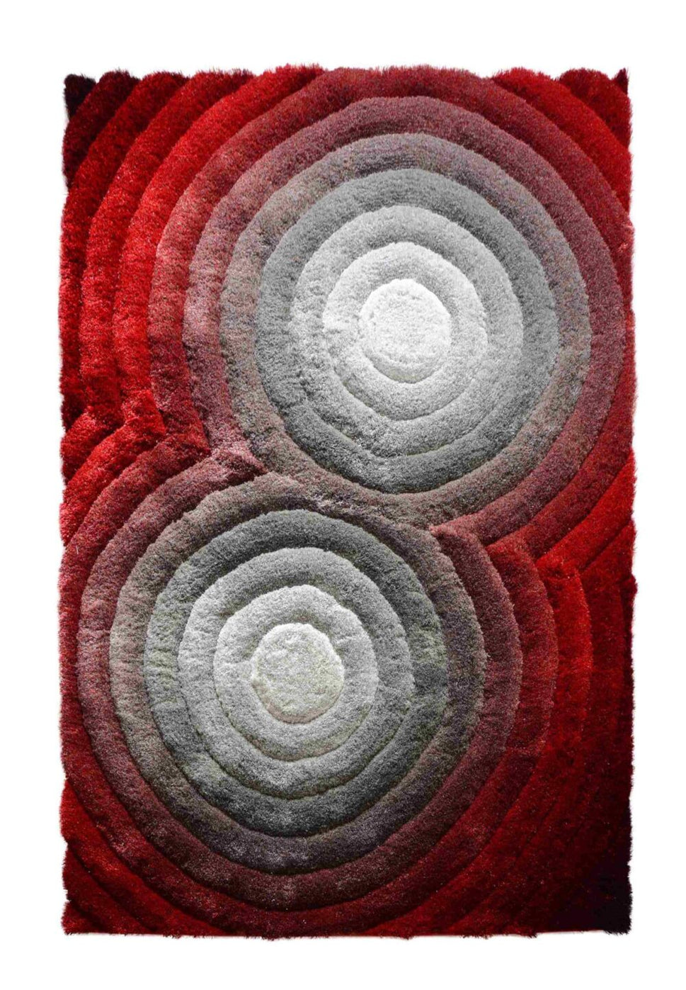 3D Shaggy Rug Design 879  - Red