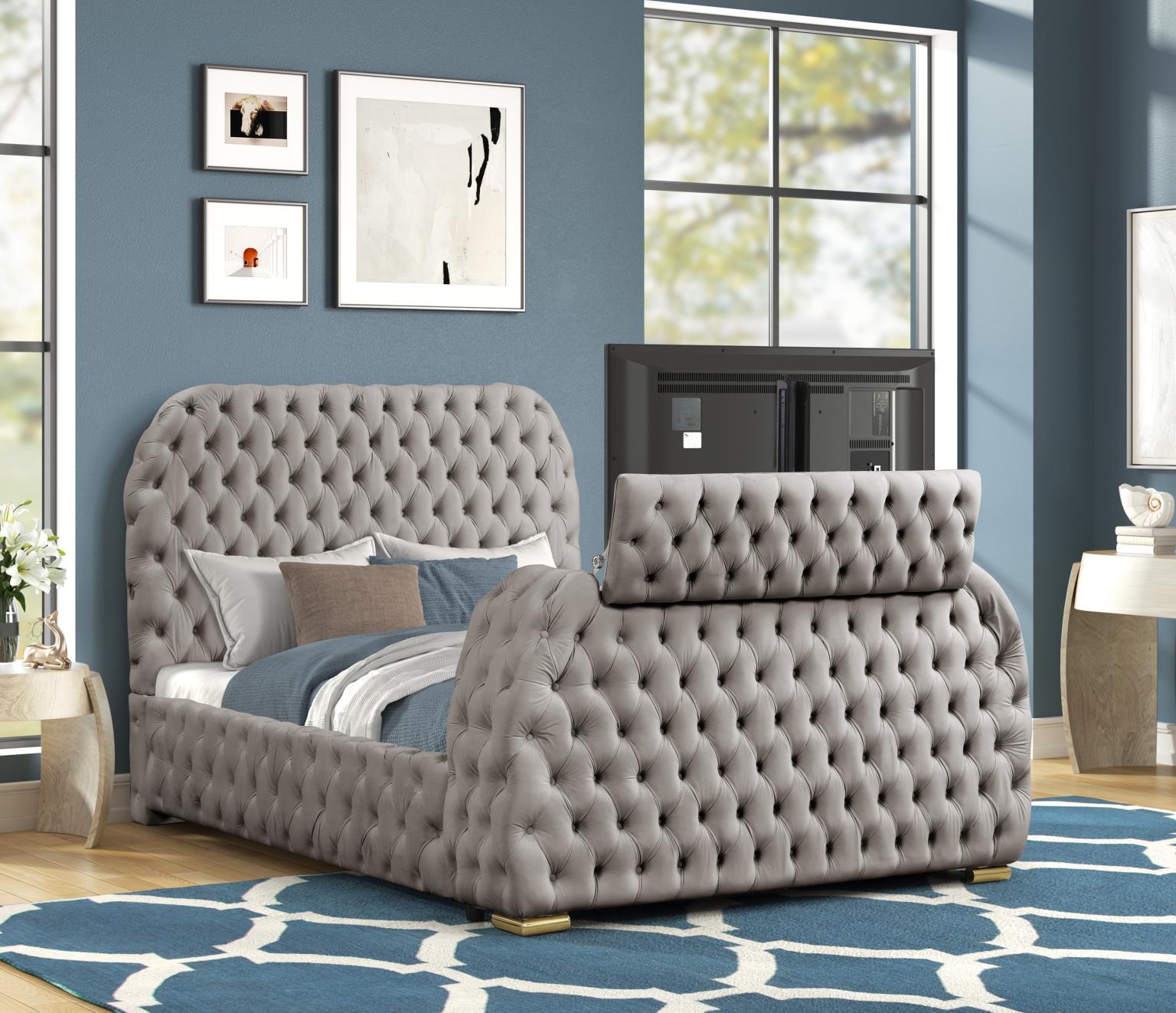 Future Platform Bed In Gray