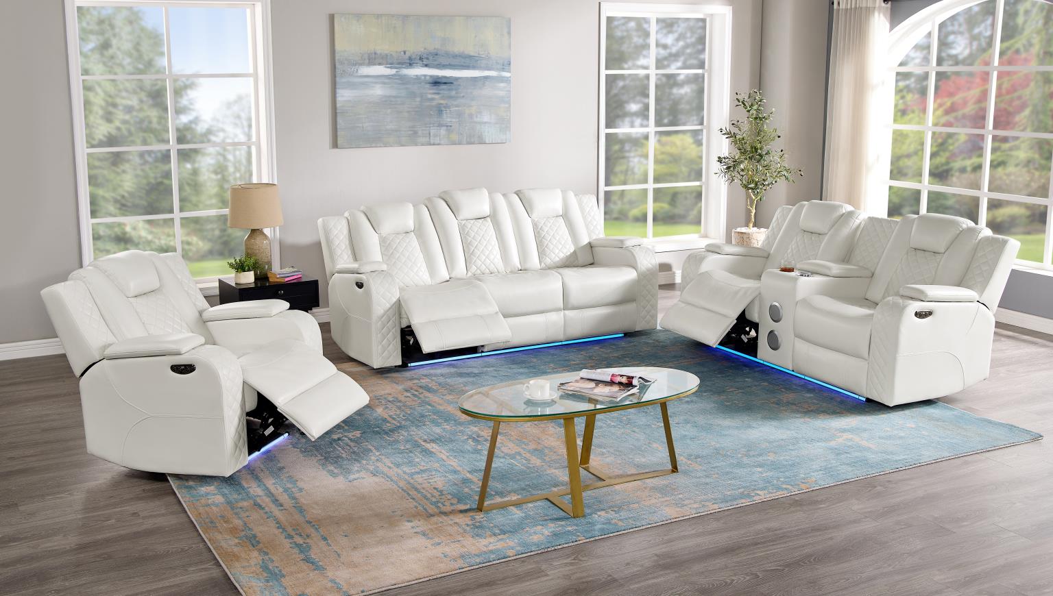 Titan White Power Reclining Set