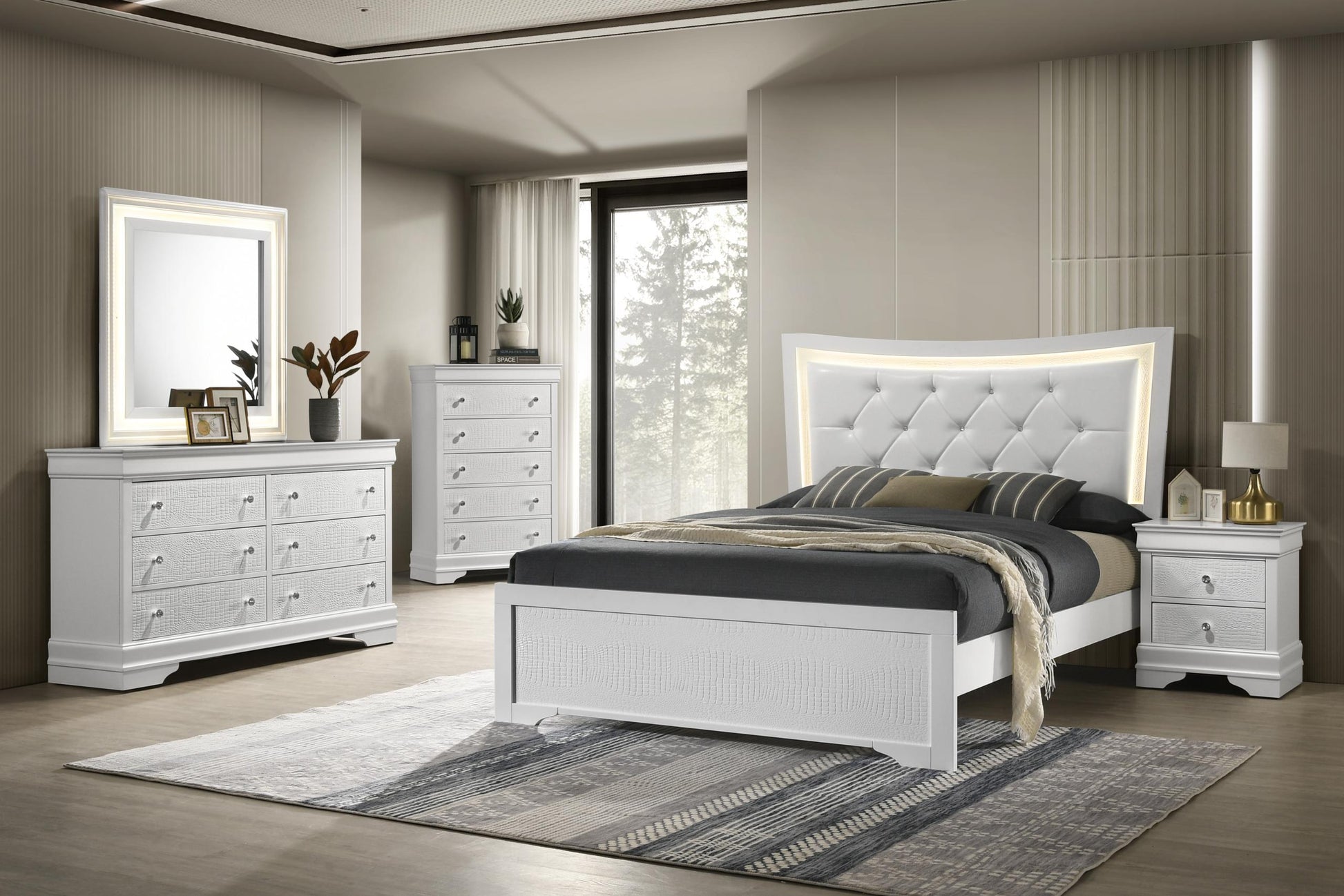 Marbella 4 piece White Bedroom Set