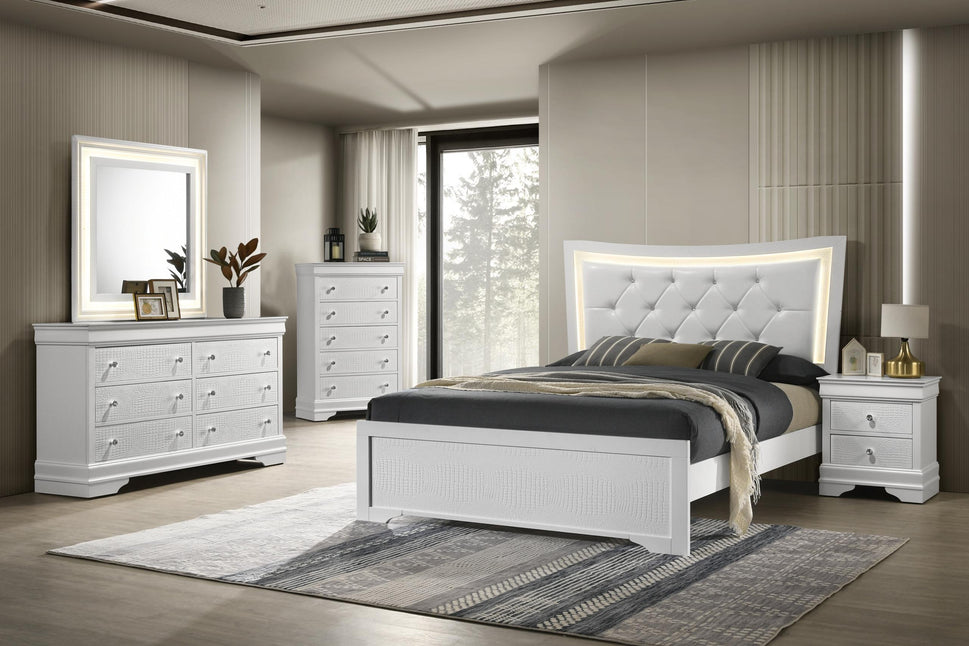 Marbella 4 piece White Bedroom Set
