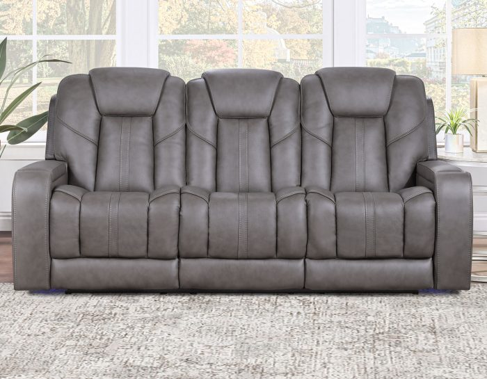 Daniel 3-Piece Triple Power Home Theater Immersive Entertainment Leather Reclining Set