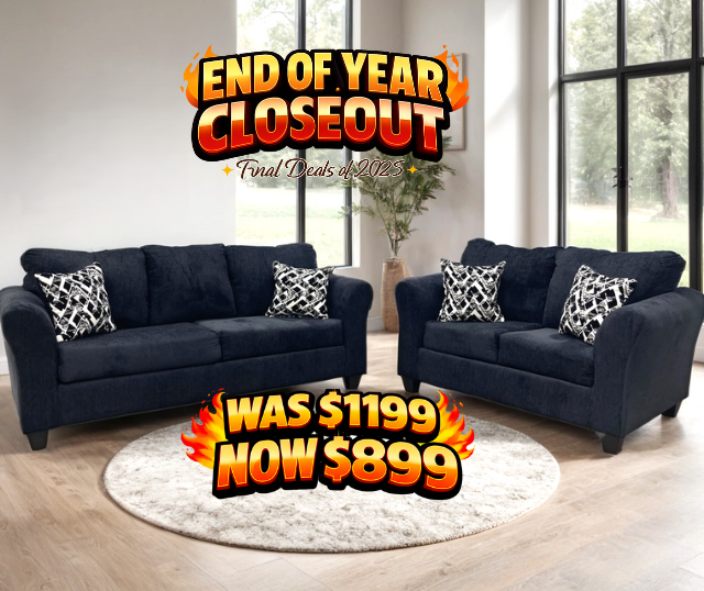 210 Black Sofa & LoveSeat