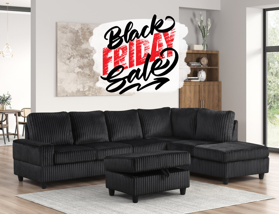 48Heights Reversible Sectional + Ottoman