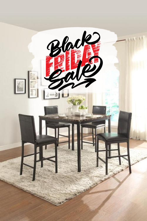 Landon 5-piece Pub Table and Chairs Dining Set