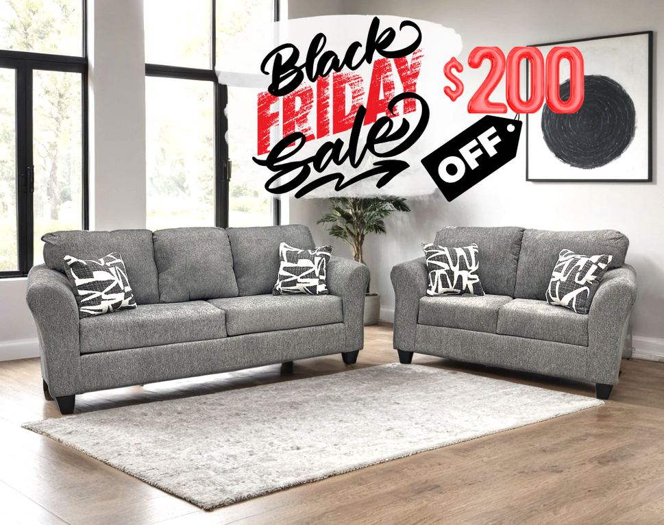 210 Gray Sofa & Loveseat